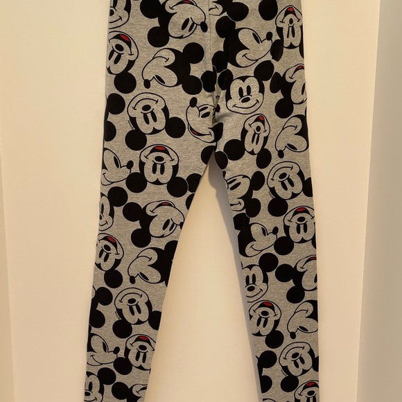 Abercrombie Kids Girls size 11/12 Mickey Mouse Leggings, Gray/Black, NWT - Picture 2 of 11